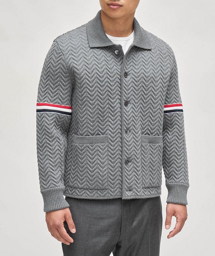 Wool-Blend Quilted Herringbone Work Jacket image 1