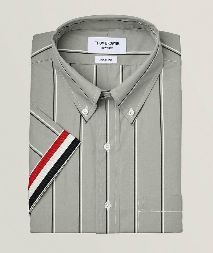 Thom Browne Chemise en popeline de coton à rayures