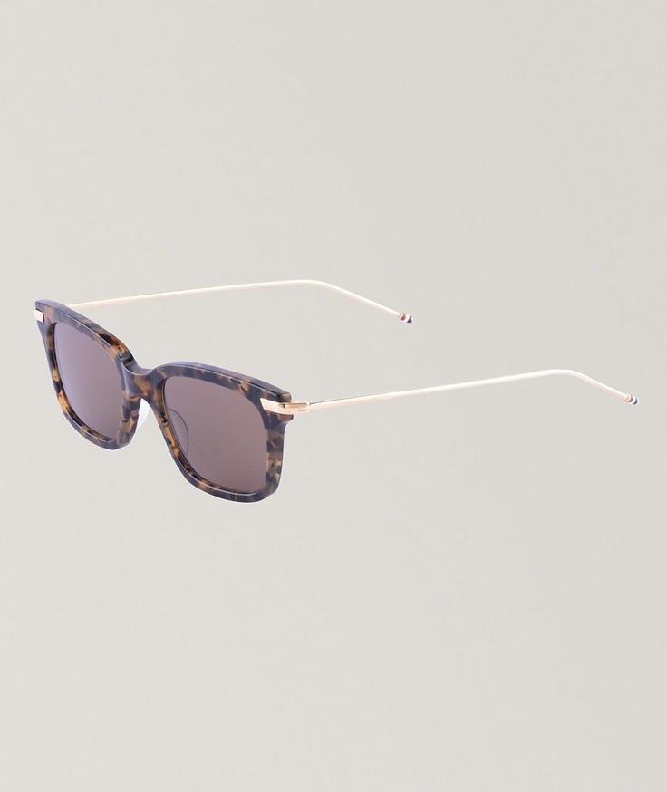 Thom Browne Tortoise Acetate & Titanium Sunglasses 