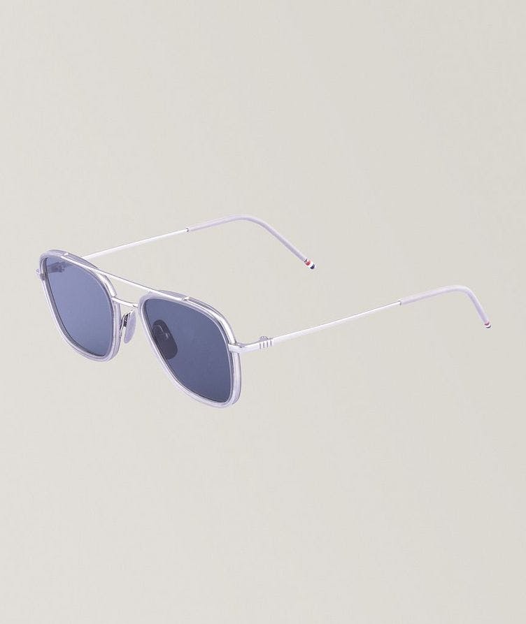 Satin Acetate & Titanium Aviator Sunglasses image 0