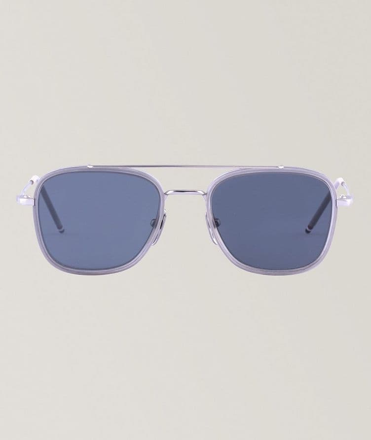 Satin Acetate & Titanium Aviator Sunglasses image 1