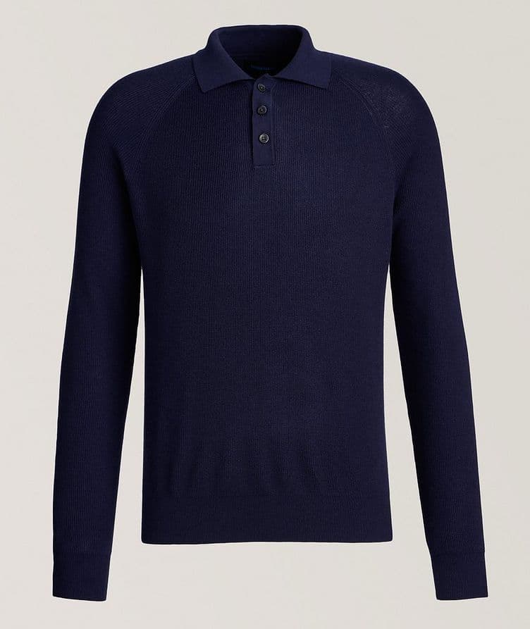 Cashmere-Blend Stitch Polo Sweater  image 0