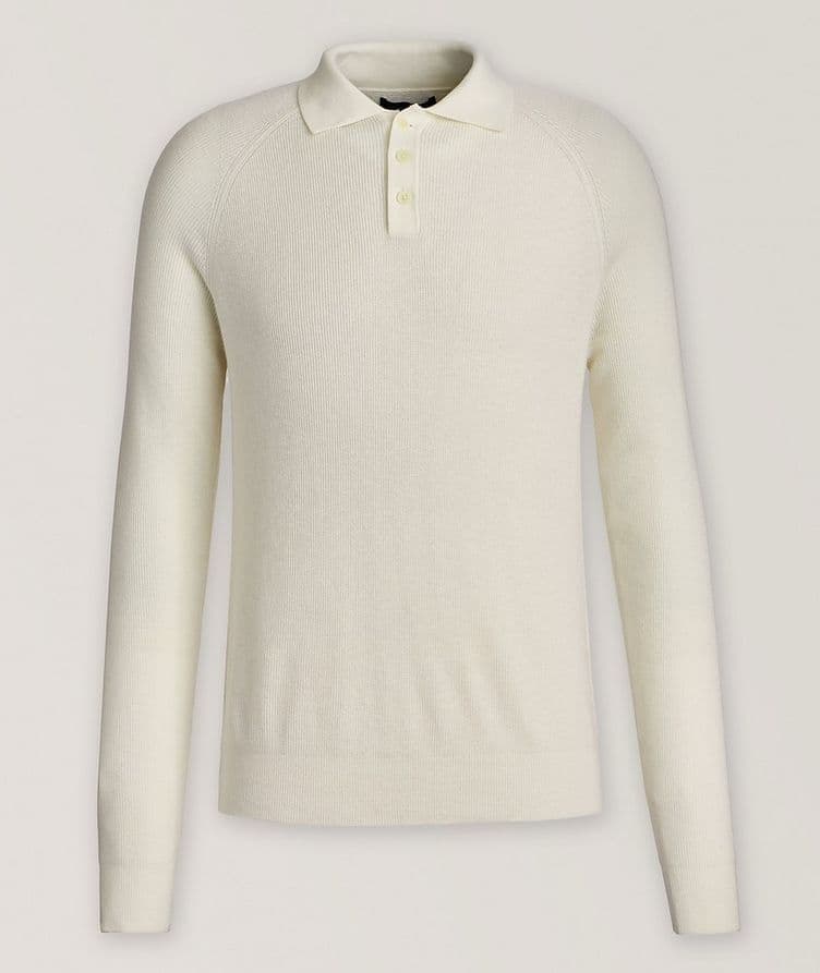 Cashmere-Blend Stitch Polo Sweater  image 0