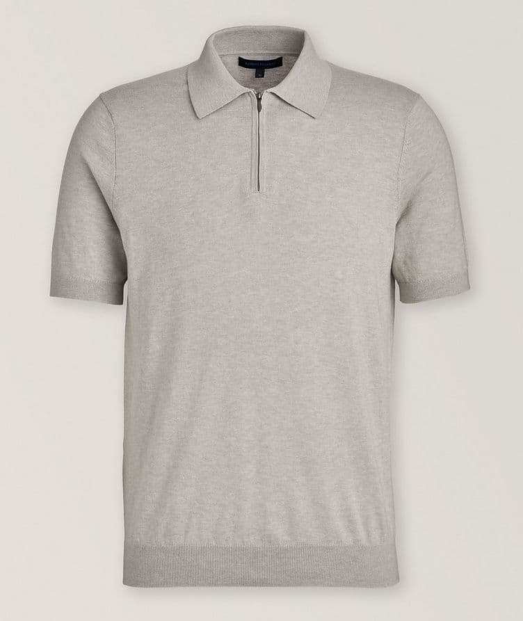 Cotton-Blend Quarter-Zip Polo    image 0