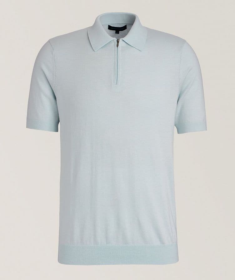 Cotton-Blend Quarter-Zip Polo    image 0