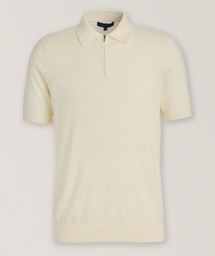 Cotton-Blend Quarter-Zip Polo    image 0