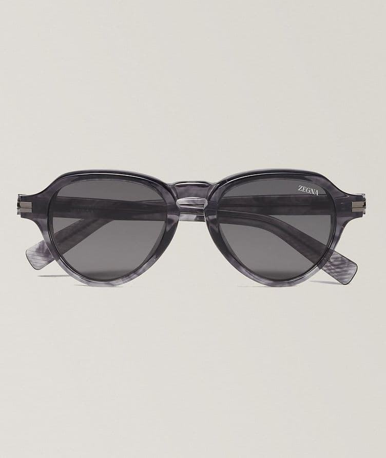 Round Transparent Havana Acetate Sunglasses image 0