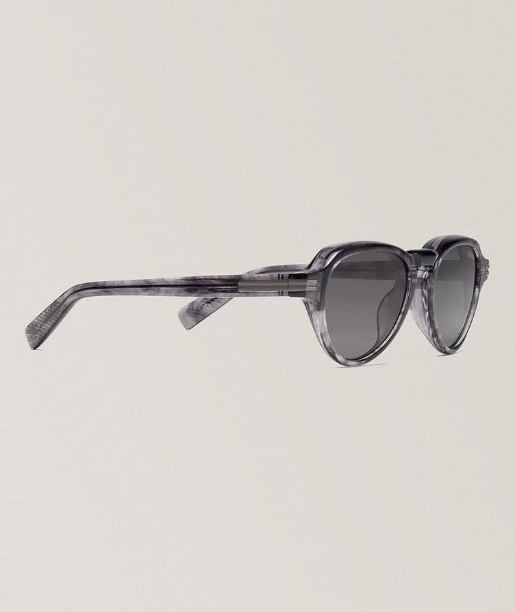 Round Transparent Havana Acetate Sunglasses image 1