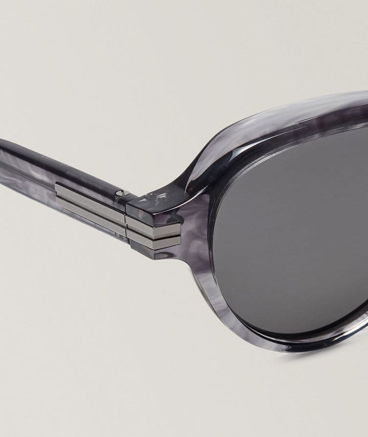 Round Transparent Havana Acetate Sunglasses image 2