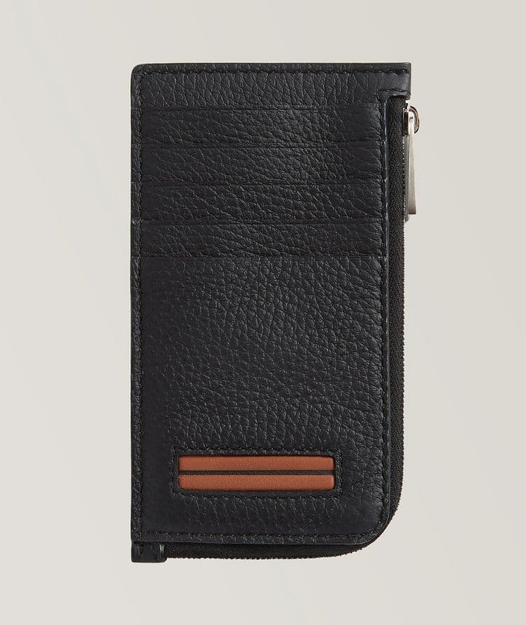 Leather Zip Brandmark Card Case  image 0