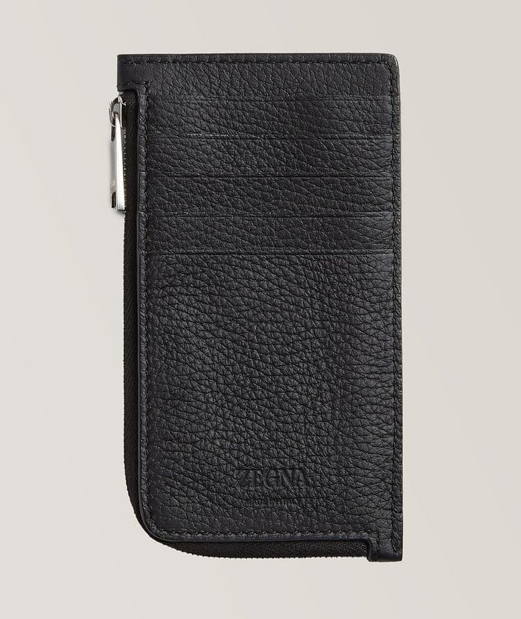 Leather Zip Brandmark Card Case  image 1