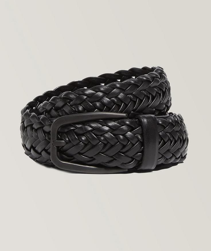 Zegna Braided Leather Belt