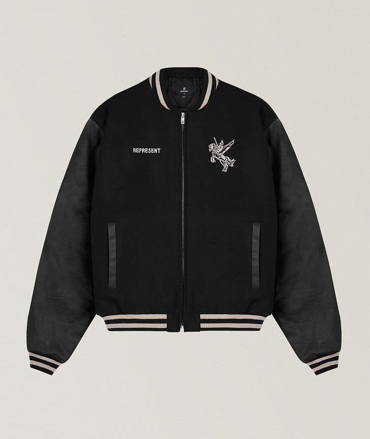 Pegasus Mixed Media Bomber Jacket image 0