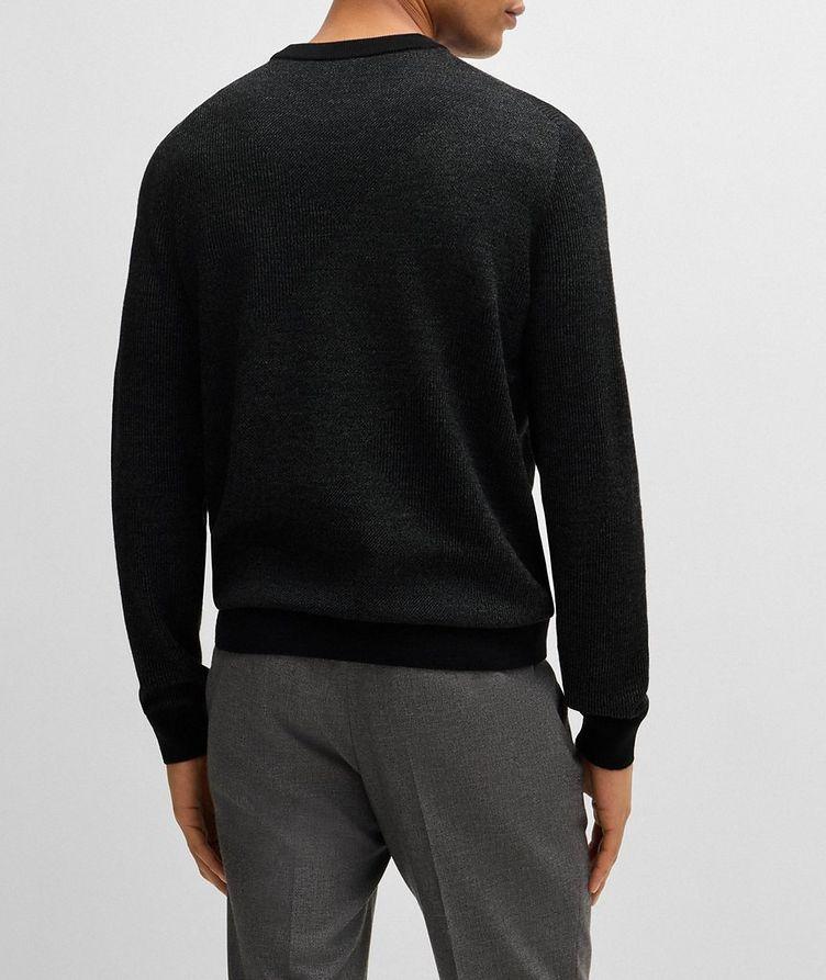 Ecalus Two-Tone Jacquard Wool Sweater  image 2