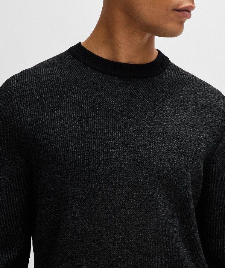 Ecalus Two-Tone Jacquard Wool Sweater  image 3