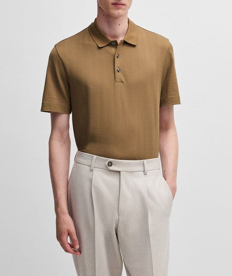 Perry Herringbone Cotton-Wool Polo image 1