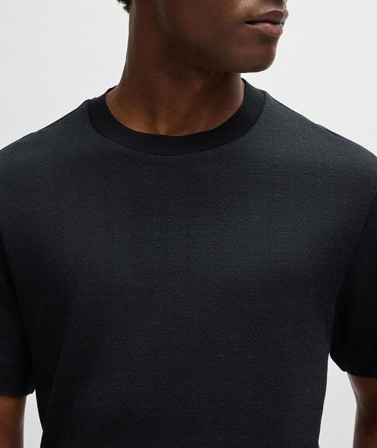 Tesar Herringbone Cotton-Wool T-Shirt image 3