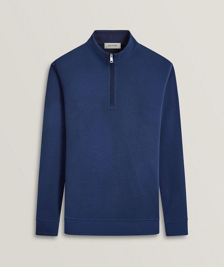 Cotton-Blend Reversible Quarter-Zip Sweater image 0