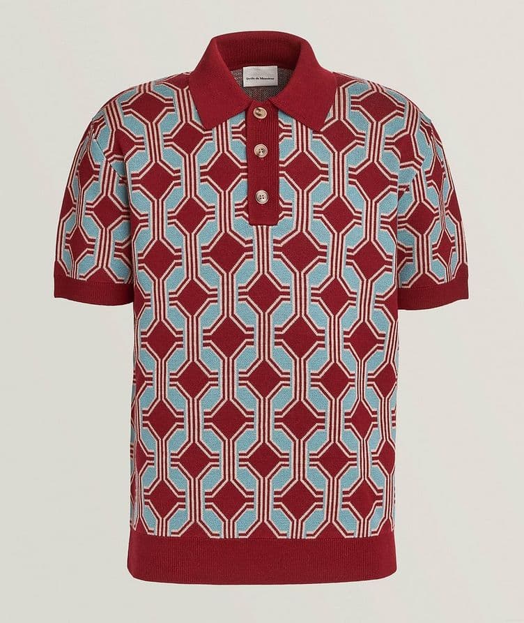 Geometric Merino Wool Polo image 0