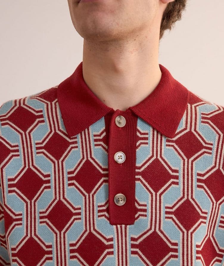 Geometric Merino Wool Polo image 3