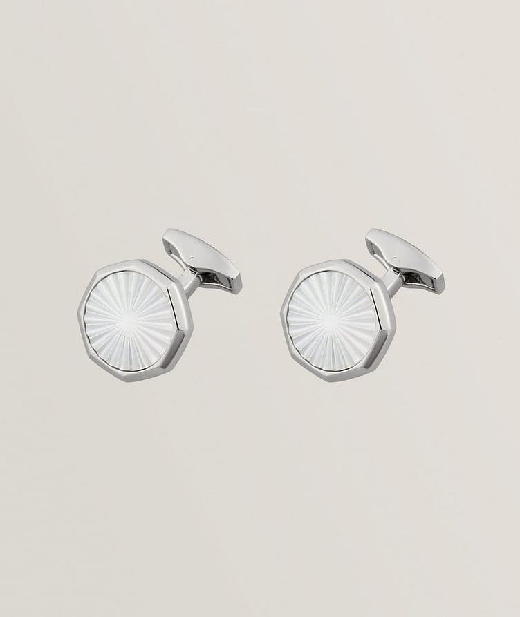 Celestial Reflections Mother of Pearl Sunburst Cufflinks image 0