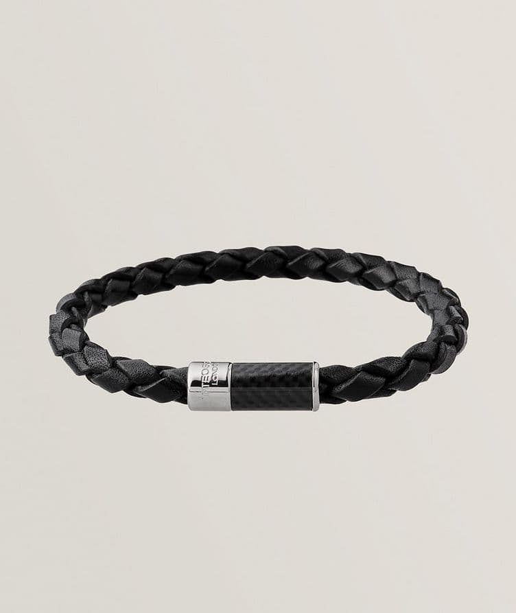 Carbon Pop Braided Leather Bracelet image 0