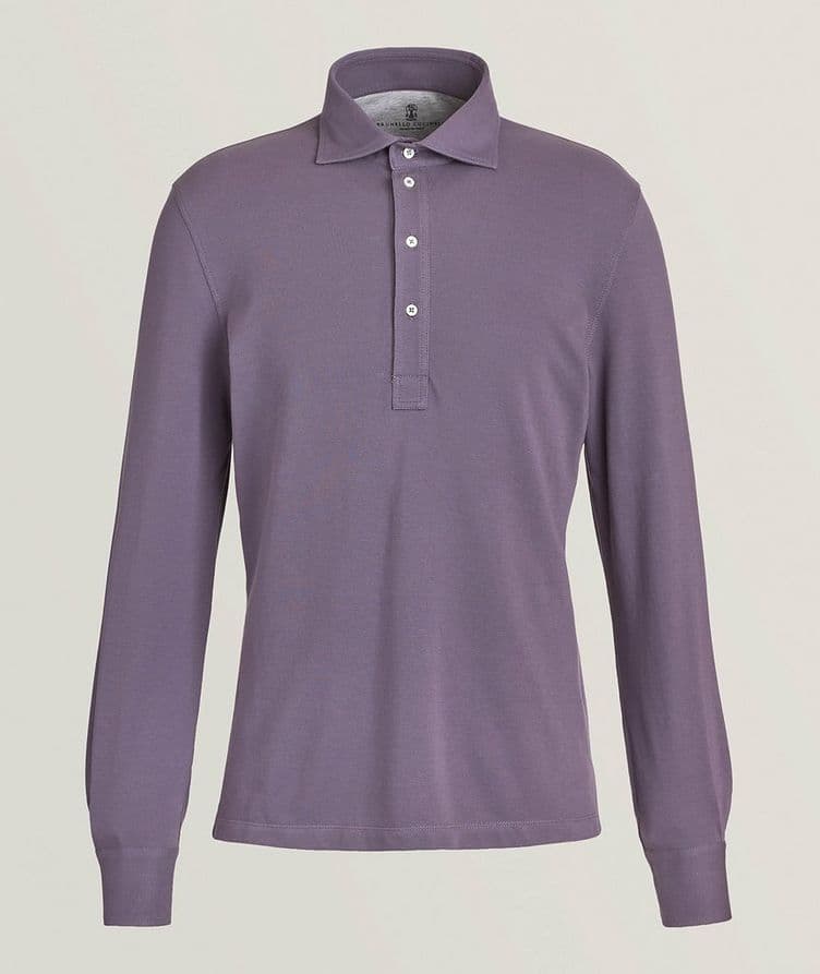 Cotton Piqué Long-Sleeve Polo image 0