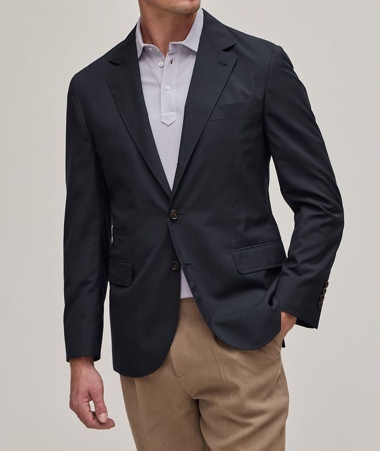 Virgin Wool-Silk Unstructured Sport Jacket image 1