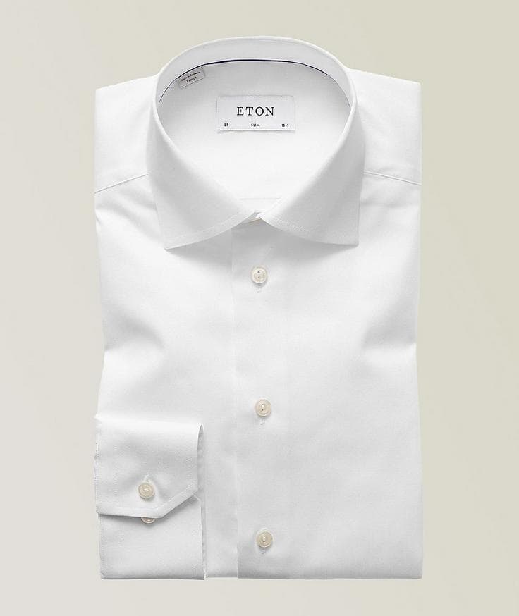 Eton Chemise habillée en twill de coupe amincie