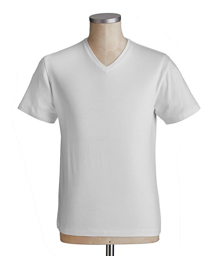 Pima Stretch-Cotton V-Neck T-Shirt image 1