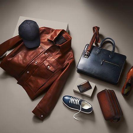 Berluti Collections: Jacket, Sneakers, Card Holder, Toiletry Bag, Briefcase, Belt, Oxford, Cap