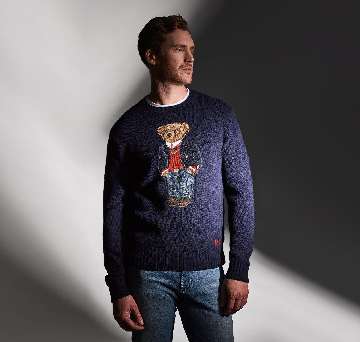 male model wearing Polo Ralph Lauren sweater