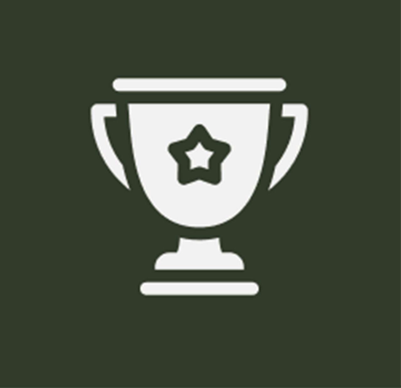 icône de trophée sur fond vert foncé