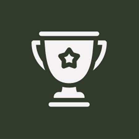 icône de trophée sur fond vert foncé
