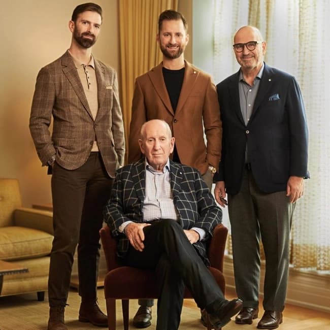 Ian, Graham, Larry, and Harry Rosen posing for a picture