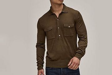 male model wearing tom ford sport shirt