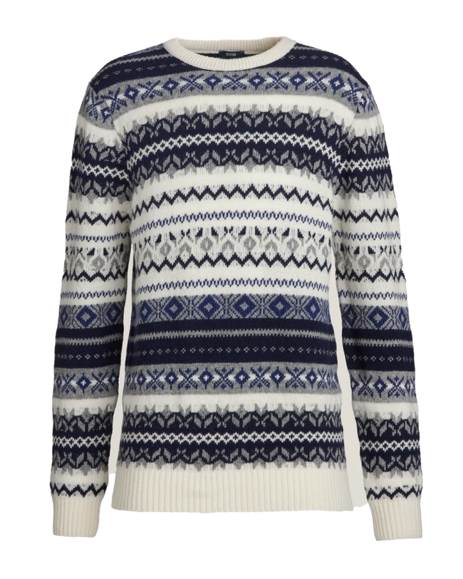Benson Chester Vintage Patterned Knit Sweater: Classic Fit, Crew Neck, Ribbed Knit